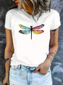 1 Women's Casual Short Sleeve T-Shirt, 100% Thick Cotton - Comfortable, Soft And Pretty Round Neck, 180g 100% Cotton. - 白色 - 查看 2