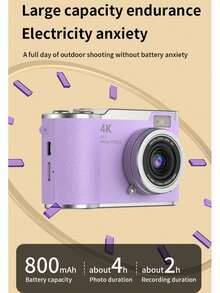 18X Optical Zoom Digital Camera, 2.4" High Definition Rotating Screen, Video Creative Compact Digital Camera, Student Use, CCD Camera, Free DIY Crystal Sticker - LK-007 Brown + Crystal Sticker - View 9