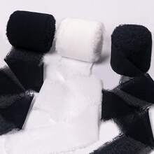1 pièce/3 pièces Ruban en mousseline de haute qualité fait à la main avec bordures en dentelle, convient pour les invitations de mariage, les bouquets de mariée, l'emballage de cadeaux, les artisanats DIY, la décoration de scène, la décoration de fête, la décoration de la maison, la décoration de bureau, la décoration de fête à thème, Noël, la fête des mères, la cérémonie de remise des diplômes, la décoration de enterrement de vie de jeune fille, etc. - SD01 - Voir 8