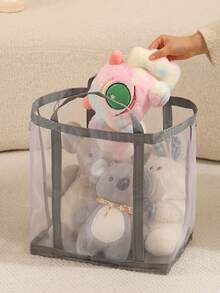 1pc Large Capacity Foldable Leopard Print Round Laundry Basket, Storage Bag, Clothes Storage Basket, Storage Box, Clothes Storage Bag With Handle, Portable Dirty Clothes Storage Box, Suitable For Bathroom, Bedroom, Dormitory, Wardrobe, Multi-Functional Storage Basket, Foldable Clothes And Bedding Storage Box - Multicolor - View 3