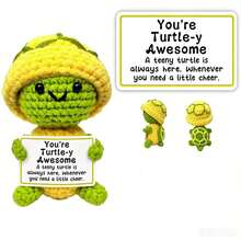 1pc Yellow Helmet Turtle Warm Wool Crochet Is A Multifunctional Decoration At Home And In The Car. Perfect For A Table Or Dashboard. This Is A Real Thank-You Gift That Everyone Will Like And Cherish. - Multicolor - View 1