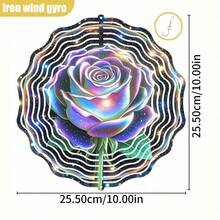 1个3D立体“星空下盛开的璀璨玫瑰”风车挂件,尺寸10英寸*10英寸,带旋转挂钩,可360°旋转,无需电池,动态家居花园装饰(不含吊坠),款式随机。 - A - 查看 3