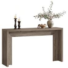 LITTLE TREE Konsolentisch im Landhausstil aus Holz, 140 cm großer Sofatisch mit Ablagefach, Eingangsmöbel für Flur, Eingangsbereich und Wohnzimmer, einfache Montage - Grau - Übersicht 9