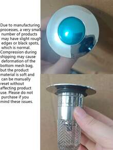 1/2pcs Stainless Steel Pop-Up Sink Drain With Filter, Anti-Clogging & Odor-Proof; Universal Press-Down Drain Stopper Suitable For Bathroom Sink - A - View 3