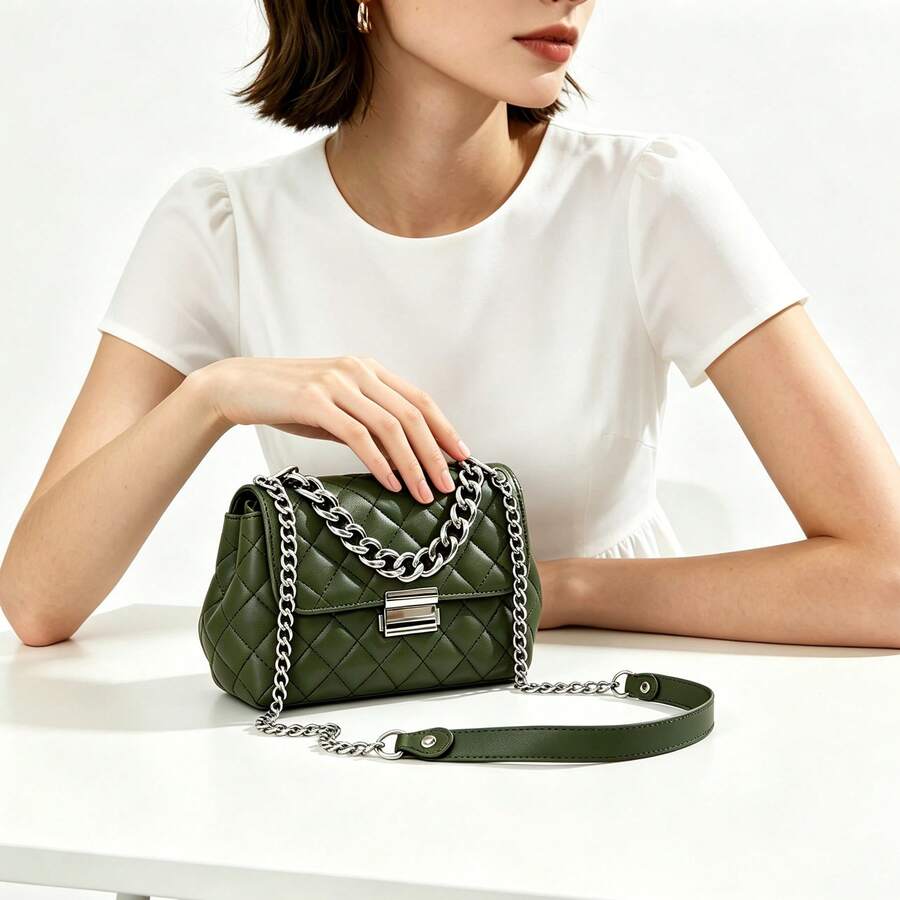 Women's Versatile PU Crossbody Bag, Large Capacity Practical For Shopping, Dating, Office Wear In Summer