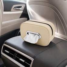 New Model Back-Mounted Car Paper Towel Box In Leather, Premium Armrest Box, Paper Towel Bag, Sunshade Paper Towel Box - A - View 12