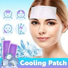 20 Cooling Gel Patches, Purple, And Easy To Use, Compresses On Forehead, Neck, And Arms, Soft/Cooling/Comfortable, Individually Packaged, Hygienic - 20 Pieces = 20 Bags - View 2