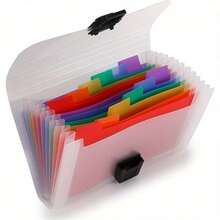 1pc 13-Pocket Expanding Accordion File Organizer - A6 Compact Plastic Wallet With Secure Pocket Closure, Portable Expandable Folder Suitable For Cards, Coupons, Receipts, Tax Documents - Ideal For Home Office, Travel & -The- Organization - A6 - View 3