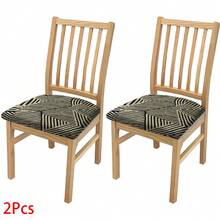 2/4/6 pezzi Coprisedili elasticizzati con motivo a righe, adatti per la decorazione della casa, soggiorno, sala da pranzo, giardino, hotel, eventi, in materiale poliestere lavabile, protezione per sedili di sedie - Multicolore - Visualizzare 14