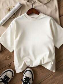 Camiseta de algodón de mujer con diseño de copa de vino de cereza, de manga corta y estilo casual minimalista, para el verano, de tejido cómodo - Blanco 8 - Ver 2