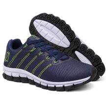 Tênis Masculino Confortável Para Corrida E Treino Leve Macio Fitness Dia a Dia - Azul Marinho - Visão 6