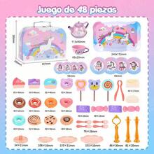 52-Piece Children's Tea Set, Birthday, Christmas, Children's Day Gift, Includes Dessert, Tea Set, Tableware And Carrying Case (Red) - 多色-A - 查看 11
