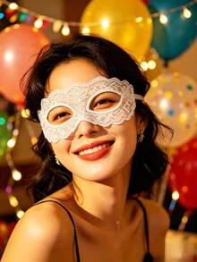 10 chiếc mặt nạ ren đen, mặt nạ hóa trang dự tiệc, phụ kiện trang phục Halloween, kiểu dáng ngẫu nhiên. - màu đen - Xem 7