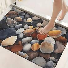 1 buah Dekorasi Rumah, Karpet Silika Gel Bermotif Kerikil, Mudah Dibersihkan, Persegi Panjang Cetak 3D, Cocok untuk Pintu Masuk, Ruang Tamu, Dapur, Kamar Tidur, Lorong, Kamar Mandi, Ruang Cuci - Karpet Poliester, Cocok untuk Dekorasi Rumah Dalam dan Luar Ruangan - MultiWarna - View 4