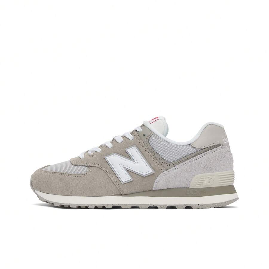 Scarpe da corsa New Balance NB 574 in pelle spaccata e pelle di mucca isolata, unisex, stile retrò primaverile, confortevoli e versatili, basse, grigie - Grigio - Visualizzare 1