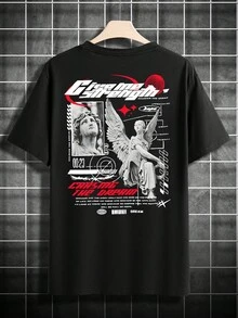 Men's T-Shirt With Plaster Bust Print - Black - View 2