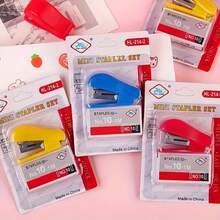 1pc Random Color - Small Stapler Staples Office Supplies Plastic Stapler - A - View 2