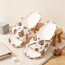 Kids' Comfortable Slippers, Anti-Slip Fashionable Cute Allover Print Cartoon Capybara Strap Slides, Lightweight & Breathable Sandals For Boys - White - View 16