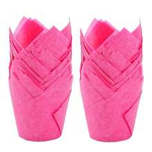 100pcs Tulip Cupcake Liners, Suitable For Baking Cups, EU Standard Size Tulip Muffin Liners, Cupcake Packaging Paper, Brown, White, Unbleached Natural, Suitable For Parties, Christmas - Multicolor - View 16