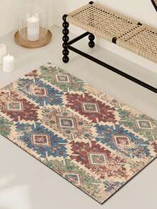 1pc Luxury Style Indoor Decorative Large Rug, New Faux Wool Washable Bottom Indoor Carpet, Living Room Rug, Sofa Rug, Bedroom Rug, Bedside Anti-Slip Mat, Room Floor Mat, Dining Kitchen Rug, Office Chair Pad, Entryway Doormat, Outdoor Picnic Blanket, Outdoor Camping Mat - Multicolor-1 - View 18
