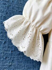 1碼白色/黑色/米色花卉刺繡鏤空蕾絲飾邊布料，適用於洋裝、窗簾、DIY縫製手工藝 - 柳花邊 - 查看 10