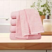 Toalla Antibacteriana Segura para Piel 100% Algodón Premium, Alta Absorción Suave Sin Irritación, Tamaños 30x50cm 35x75cm 70x130cm 90x150cm, Toalla Infantil Toalla de Mano Toalla de Baño Toalla Grande, Multicolor - rosa - Ver 14