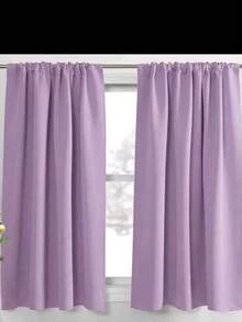 Juego de cortinas lisas semigruesas (2pzs) 1m Ancho X1.35m Alto cada una. - Lavanda - Ver 4