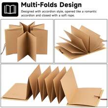 Scrapbook Albums, Hardcover Albums, Blank Albums, Handmade Kraft Paper, Perfect For Valentine's Day, DIY Scrapbooks, Anniversaries, Sketchbooks, Expandable And Foldable, Wedding Gifts, Graduation Albums - 2PCS M - View 10
