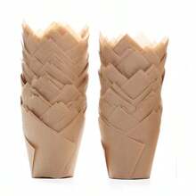 100pcs Tulip Cupcake Liners, Suitable For Baking Cups, EU Standard Size Tulip Muffin Liners, Cupcake Packaging Paper, Brown, White, Unbleached Natural, Suitable For Parties, Christmas - Multicolor - View 18