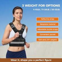 Adjustable Weiged Vest  Men And Women, 4-0lb/-20lb Vest Wit 6 Iron Weigs, Wit Reflective Stre,  Strengt Training, Running, Fitness, Wal - màu đen - Xem 2
