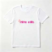 Paleta Rosa Playera de Algodón Blanca con Diseño Dulce - Blanco - Ver 1