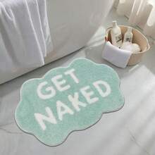 GetNaked 不對稱造型浴室地墊，浴室地板墊，可愛浴室地毯，門墊，仿羊絨材質，柔軟蓬鬆印花地毯，浴室墊，浴室裝飾，浴室地毯，門墊，家居地墊，可愛地毯，防滑藍色趣味浴室裝飾，適用於公寓、浴缸、淋浴，可機洗 - A - 查看 5