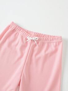 4pcs Girls Casual Shorts, Thin Fabric, Decorative Drawstring, Suitable For Girls & Boys Aged 4-12, Summer - Multicolor - View 3