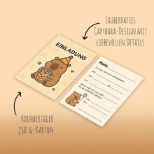 Animal Invitation Cards, Beige Cute Birthday Invitation For Children Girls Boys Animal Party, 20pcs, German - View 2