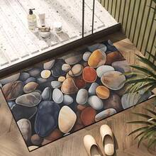 1 buah Dekorasi Rumah, Karpet Silika Gel Bermotif Kerikil, Mudah Dibersihkan, Persegi Panjang Cetak 3D, Cocok untuk Pintu Masuk, Ruang Tamu, Dapur, Kamar Tidur, Lorong, Kamar Mandi, Ruang Cuci - Karpet Poliester, Cocok untuk Dekorasi Rumah Dalam dan Luar Ruangan - MultiWarna - View 5