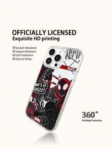 Miniso Marvel 蜘蛛人鋼鐵人卡通男款手機殼，具備磁吸充電功能，適用於 iPhone 17 Pro Max/17 Pro/Air/16 Pro Max/15 Plus/14/13/17/15Pro/12 Pro/11/16 Plus 及其他手機型號，防震耐刮保護殼 - 無色 - 查看 4