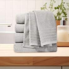 Toalla Antibacteriana Segura para Piel 100% Algodón Premium, Alta Absorción Suave Sin Irritación, Tamaños 30x50cm 35x75cm 70x130cm 90x150cm, Toalla Infantil Toalla de Mano Toalla de Baño Toalla Grande, Multicolor - GRIS - Ver 12
