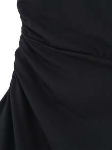 Women's Lace Patchwork Sexy Party Mini Dress Black - Black - View 5