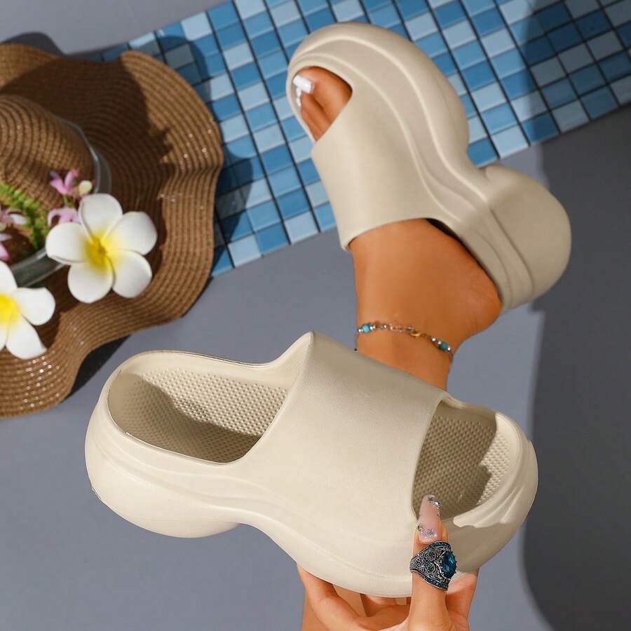 Women's Round Toe White Thick Sole Outdoor Sandals - White - View 1