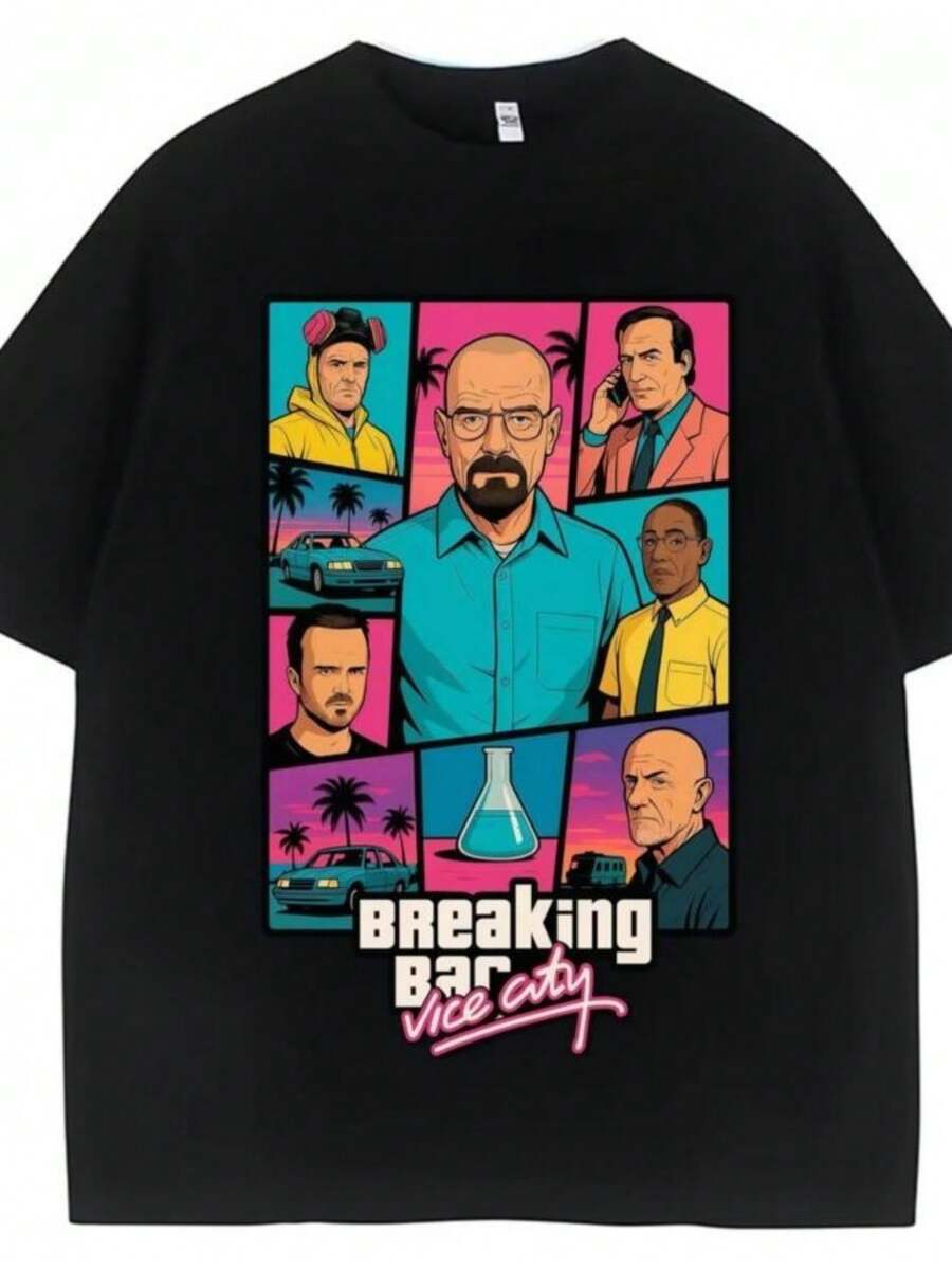 playeras de mujer Breaking Bad Heisenberg Better Call Graphic T Shirt Men Women Fashion Vintage Short Sleeve pure Cotton Casual T-shirts Gift - Negro - Ver 1