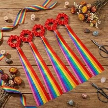 1/4/6件組緞帶套裝，包含舞蹈緞帶、手持風箏、可投擲華德福魔杖與木環魔杖、緞帶、生日披肩，適用於婚禮、新娘、婚禮裝飾、單身女派對、派對用品與婚禮緞帶 - 手腕彩虹絲帶 - 查看 7