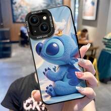 Officially Licensed Disney Lilo & Stitch Phone Case, This Protective Phone Case Features Plush‑Textured 3D Stitch With A Cute White Duck Standing On Its Head, Set Against Soft Light Blue Silk‑Like Background, Made With Flexible, Durable TPU Material To Protect Against Everyday Scratches, Bumps, And Minor Impacts, Compatible With IPhone 17, 16, 15, 14, 13, 12, 11 Pro Series And Galaxy S22, S23, S24, S25 Models, Ideal For Disney Stitch Fans. - White - View 5