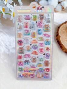 3D日式居酒屋美食贴纸：可爱卡通熊猫、三文鱼和饭团水滴贴纸，适合成人和儿童——完美适用于DIY创意拼贴装饰、日记、相册和文具装饰。防水文具装饰贴纸。 - 彩色 - 查看 12