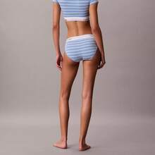 Calvin Klein Calvinklein Icon Cotton Modal Lightly Lined T-Shirt Bralette Underwear  Women  Bras + Bralettes QF8495 - Pulse Stripe Blue Descent - 查看 6