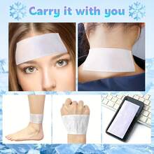20 Cooling Gel Patches, Purple, And Easy To Use, Compresses On Forehead, Neck, And Arms, Soft/Cooling/Comfortable, Individually Packaged, Hygienic - 20 Pieces = 20 Bags - View 3