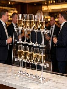 Trending Acrylic Transparent Multi-Tier Wine Glass Rack Display Stand, Suitable For Storage Rack, Wedding/Party, Universal Champagne Flute Tower Rack | Party Atmosphere Enhancer, Easily Create A Romantic Champagne Bar, One Champagne Glass, Start A Romantic Party Moment - Multicolor - View 5