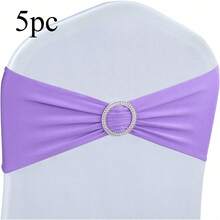 5/10/20pcs Stretch Chair Covers With Buckle Sliders, Universal Elastic Chair Bands For Wedding Party Celebration (Purple) - View 7