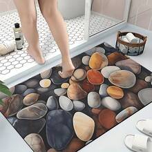 1 buah Dekorasi Rumah, Karpet Silika Gel Bermotif Kerikil, Mudah Dibersihkan, Persegi Panjang Cetak 3D, Cocok untuk Pintu Masuk, Ruang Tamu, Dapur, Kamar Tidur, Lorong, Kamar Mandi, Ruang Cuci - Karpet Poliester, Cocok untuk Dekorasi Rumah Dalam dan Luar Ruangan - MultiWarna - View 3