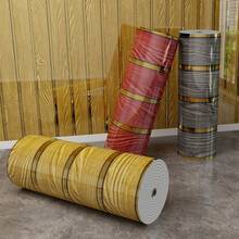 1片 3D復古木紋壁紙 - 40cm X 300cm。可移除且可重複使用的乙烯基牆貼，防水且可清洗，易於裁剪和貼貼，適用於臥室、客廳、天花板、電視背景、木質牆面裝飾，多用途可移除壁紙 - 燙金木紋 - 查看 7
