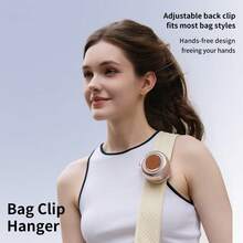 Portable Clip On Fan 2000mAh Rechargeable, Turbo Blades Strong Wind Low Noise Low Power, 360° Adjustable Airflow, 3 Color 3 Brightness Night Light, Digital Display, Memory Silicone Secure Clip, Desktop Waist Clip Backpack Clothing Mount, Electroplated Diamond Texture Luxury Stylish Compact Personal Cooling Fan For Outdoor Travel Office Home - Clip-on - View 12